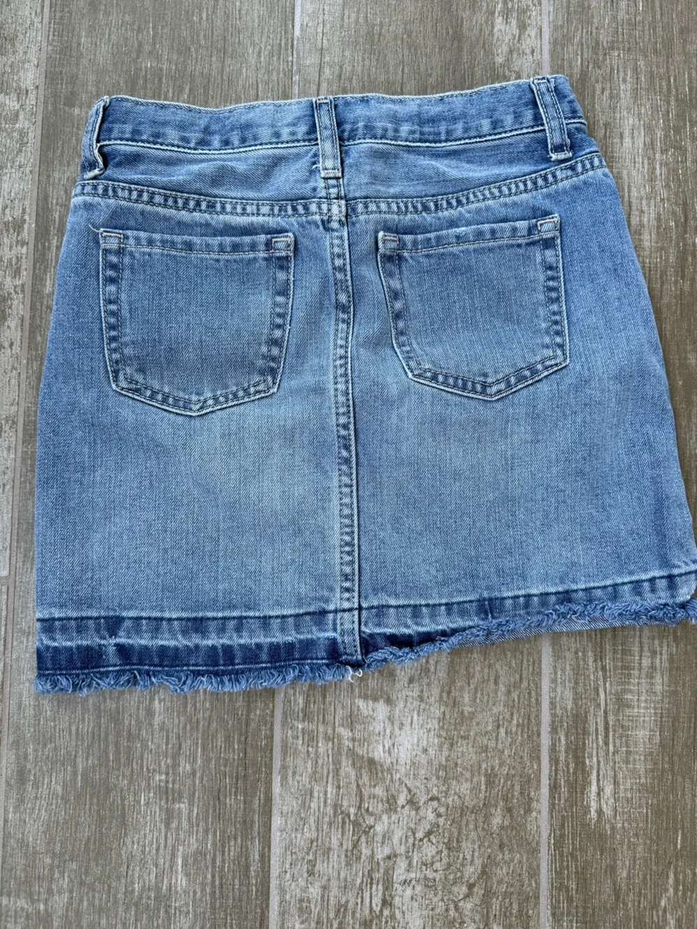 The Children's Place Denim Patchwork Destroyed Girls 6x/7 Frayed Skirt